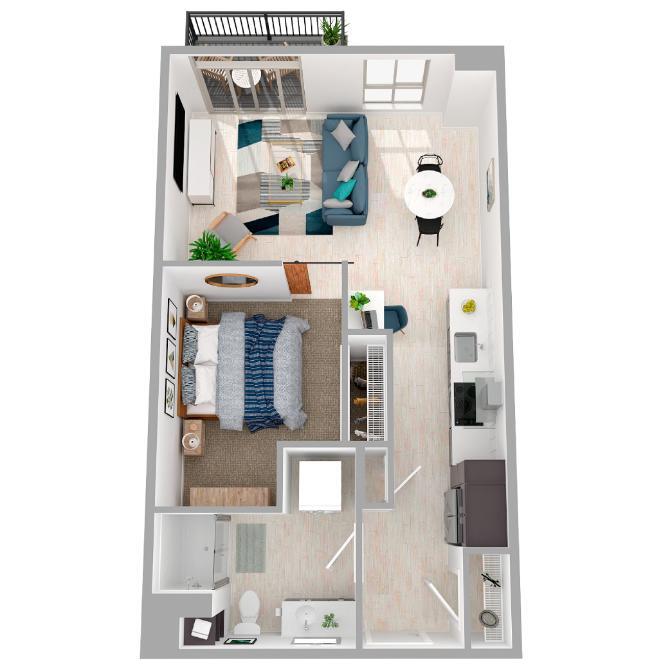 Floor Plan - 1 Bed/1 Bath Urban-a42.1