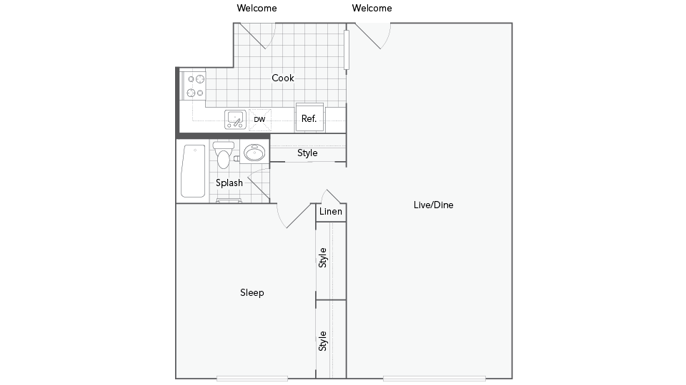 Anderson 1-Bedroom Floorplan - Anderson