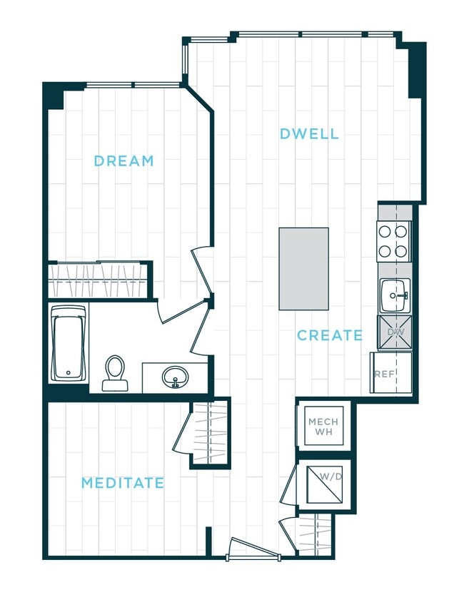 Floor Plan - 1 Bed/1 Bath Den sl-ad02