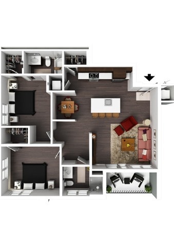 2 Bedroom B - Grandview - Furnished