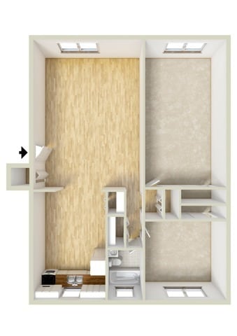 Two bedroom floor plan - Two Bedroom South