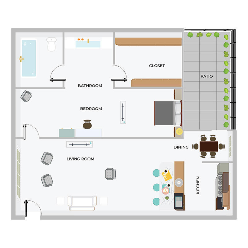 Floor Plan - 1B/1B