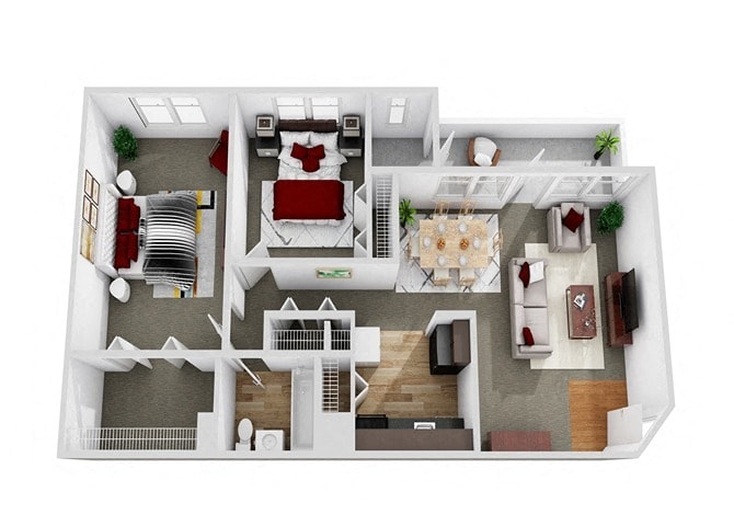 Floor Plan - 2 Bedroom 1 Bathroom