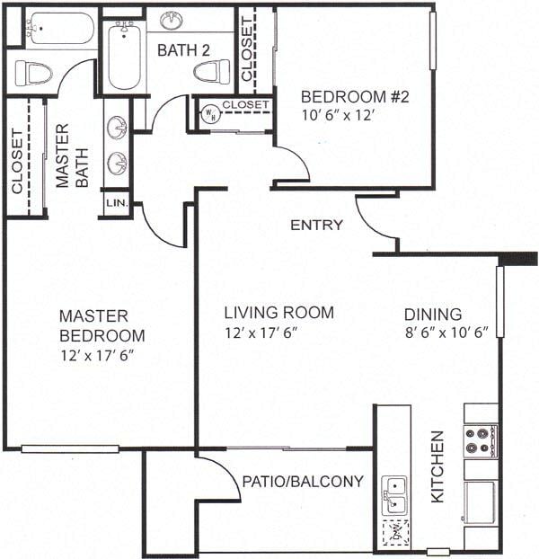 Floor Plan - E 1,006 SF Casa Ruiz