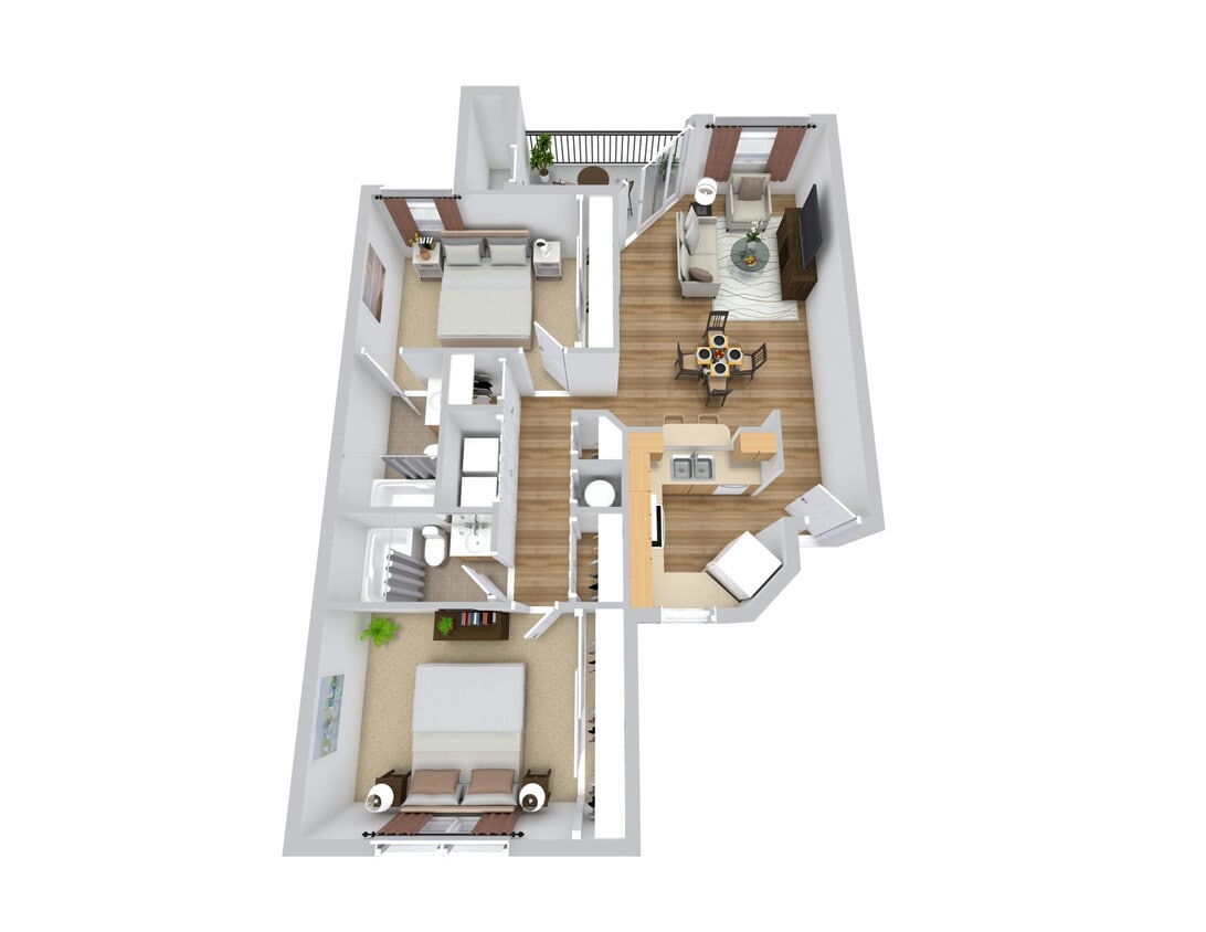 Floor Plan - Two Bedroom - Downstairs