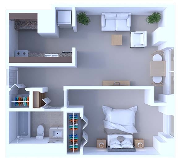 Floor Plan - 1 Bedroom Floor Plan A2