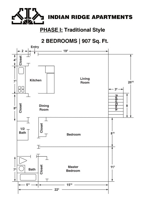 Floor Plan - Two Bedroom - Phase I