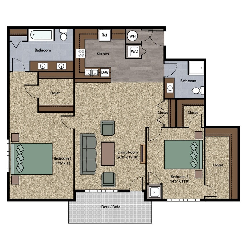 Floor Plan - 2 Bedroom Unit J