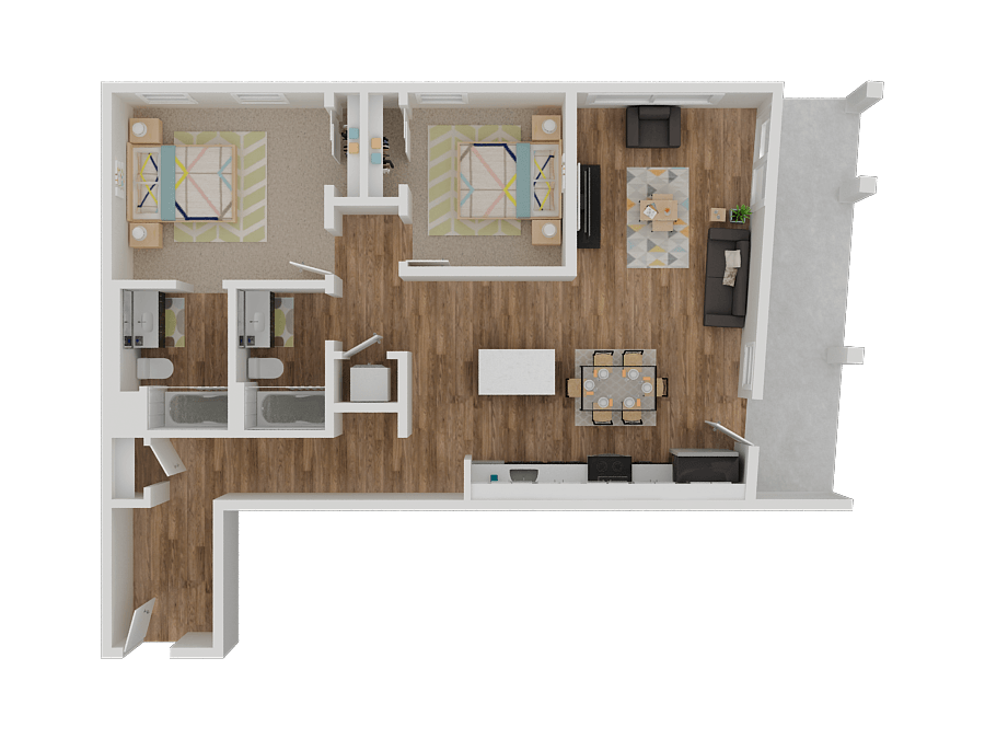 Floor Plan - Two Bedroom Two Bathroom