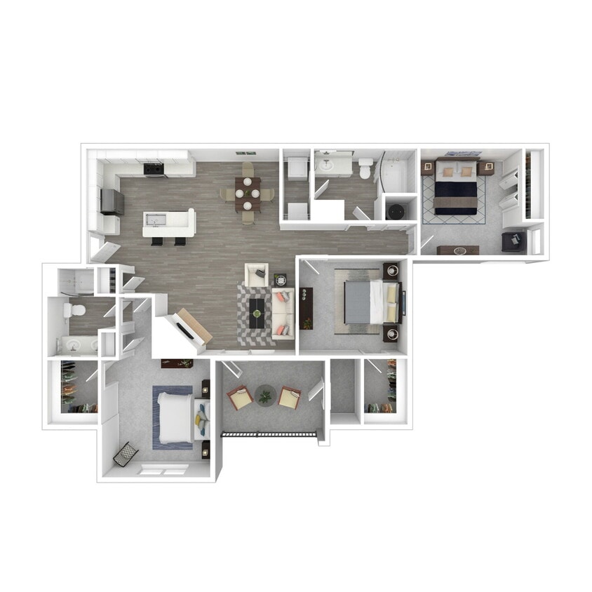 Floor Plan - Radcliff | Three Bedroom | Two Bath