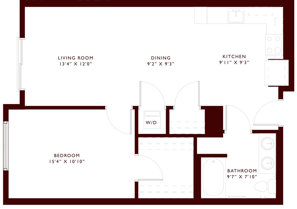 Explore the generous layout of this one-bedroom apartment featuring modern amenities and optimal space usage. - A6