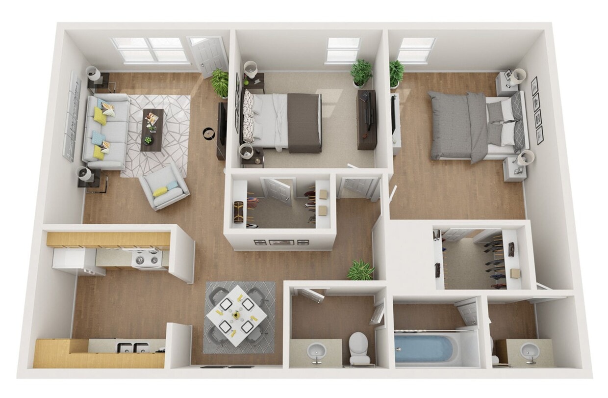Floor Plan - 2 Bed, 1.5 Bath - A