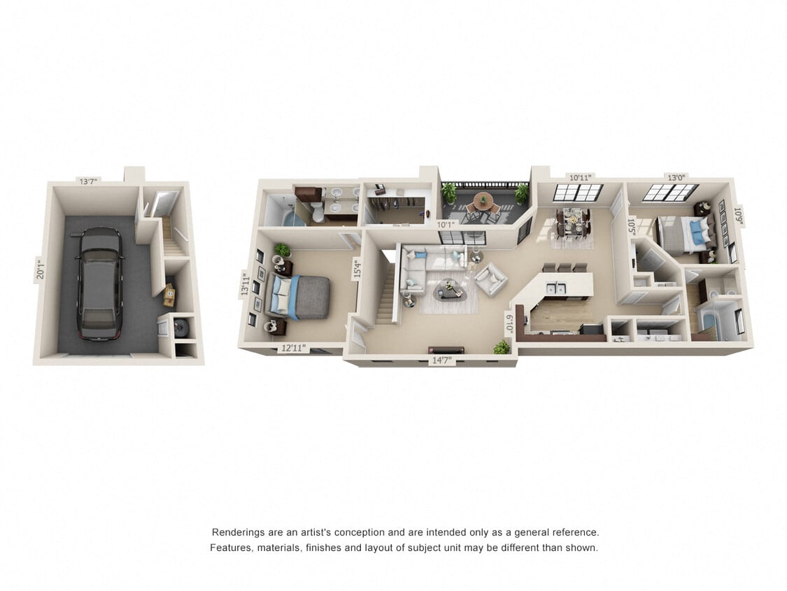 Floor Plan - B3 Loft with Garage