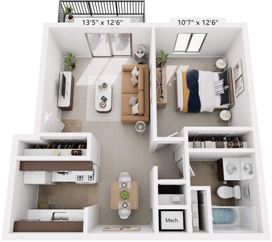 Floor Plan - One Bedroom Deluxe