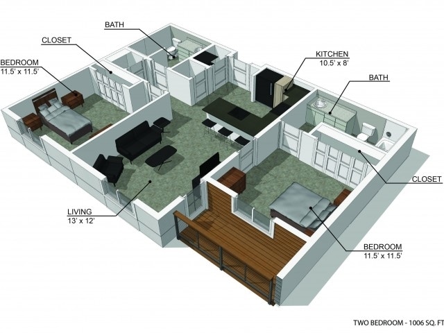 Floor Plan - 2 Bedroom B