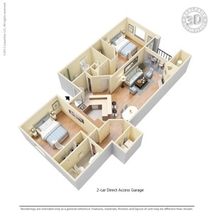 2BR/2BA - 2 Bed 2 Bath 1210 SqFt (1126 Net)