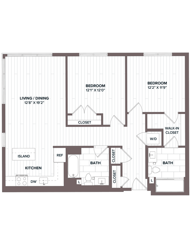 Floor Plan - 2 Bed/2 Bath - B3 Bldg C