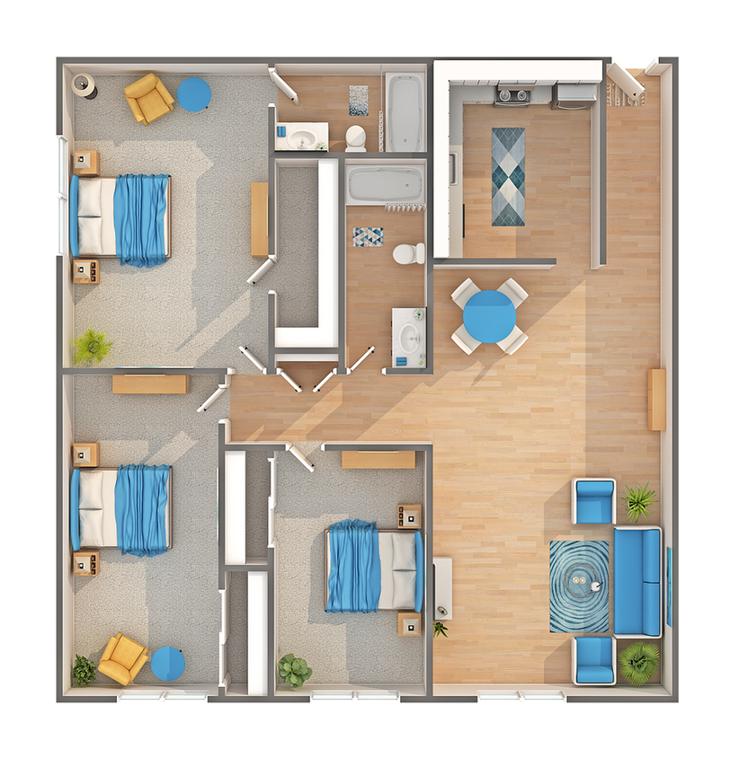 C2R | 3-Bedroom Floorplan - C2R