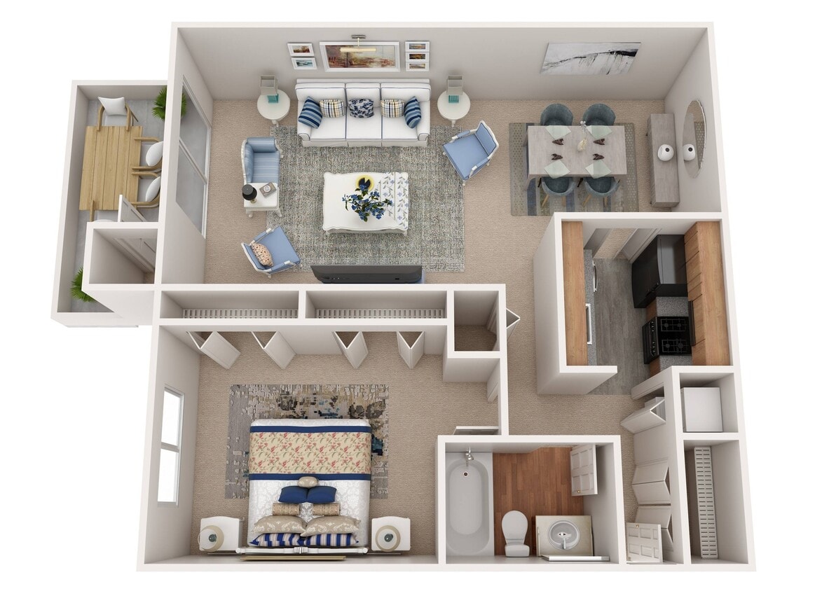 VillageEast_1BR1BA - VE 1 Bed 1 Bath