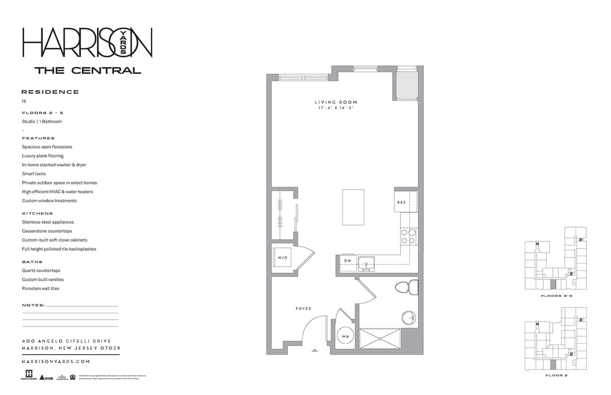 A1B2 floor plan Harrison Yards - A1B2