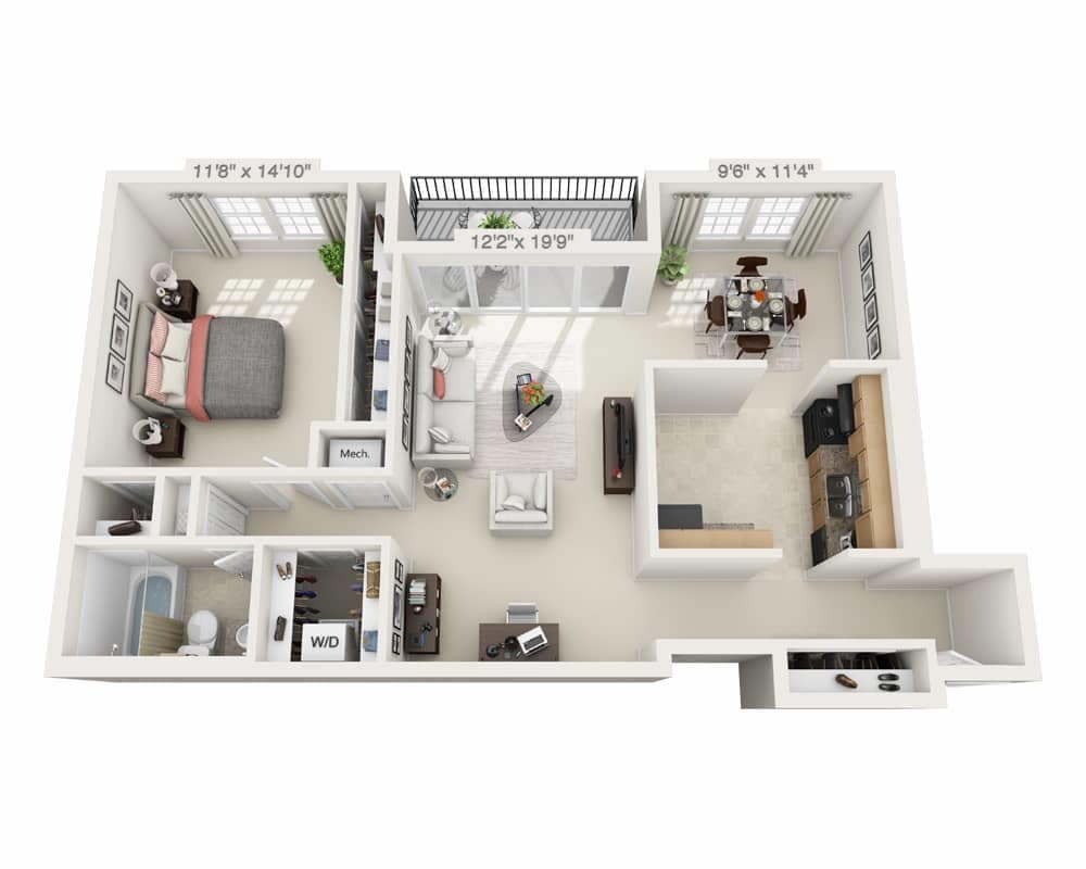 Floor Plan - One Bedroom A1A