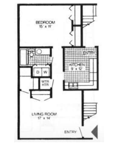 1BR/1BA - One Bedroom One Bath Extra Large