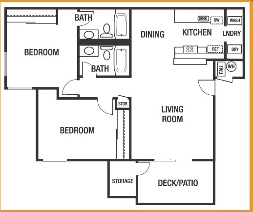 2BR/2BA - 2x2