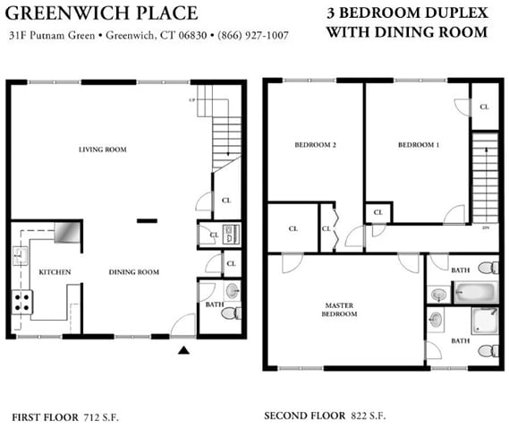D2 - (R0D3R) 3 Bedroom, 2.5 Bath Duplex