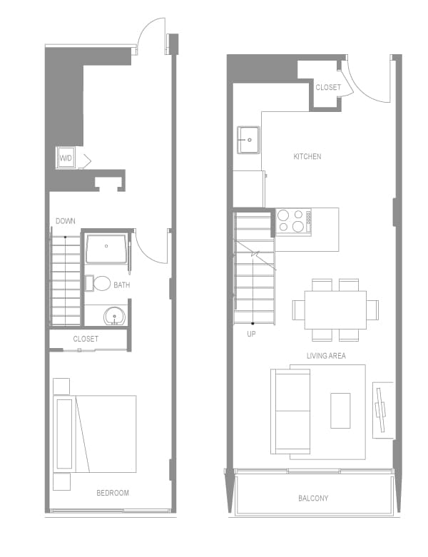 Floor Plan - Navona One Bedroom Up B