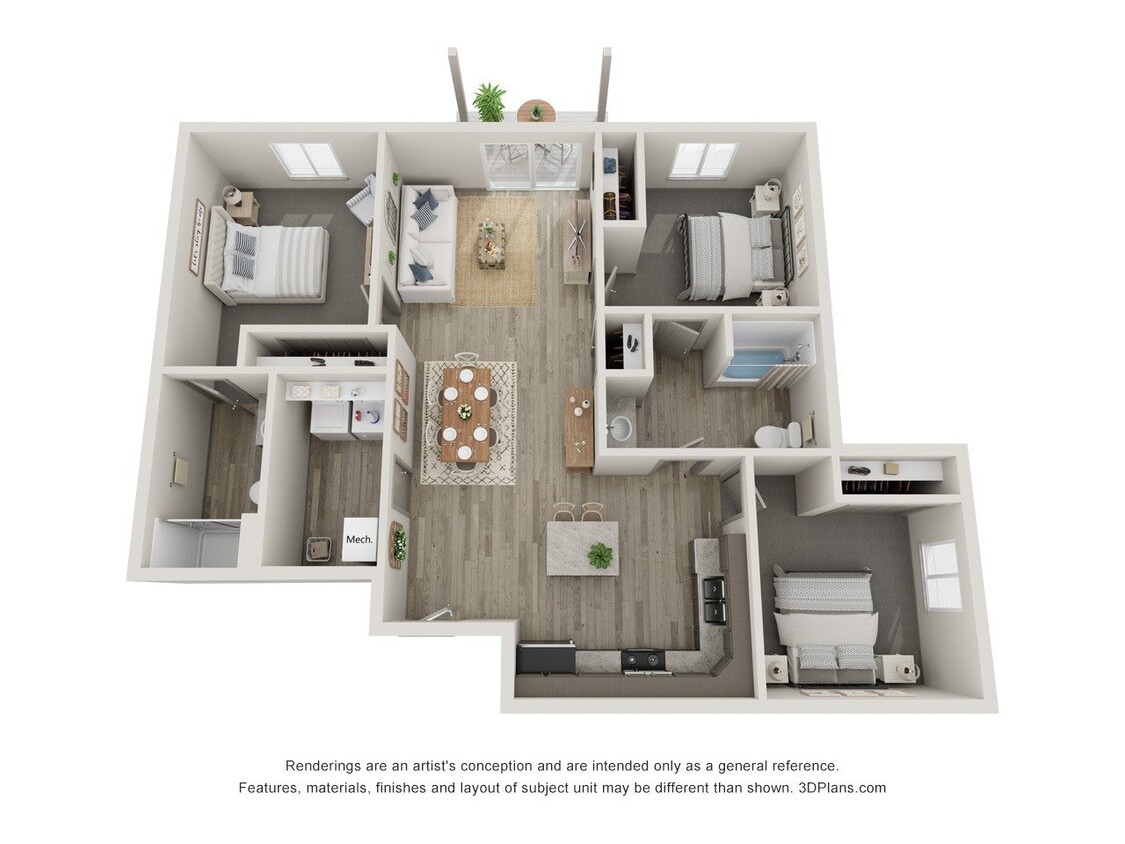 Floor Plan - 3 Bedroom 2 Bathroom Accessible