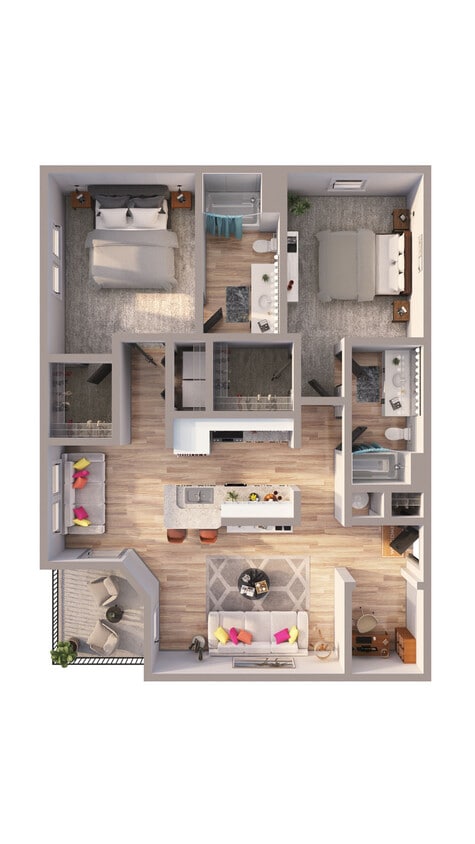 C195540_ArborPlace_3DFP_2B2B_B2_TheBarcelona_1205sqft - B2-L2