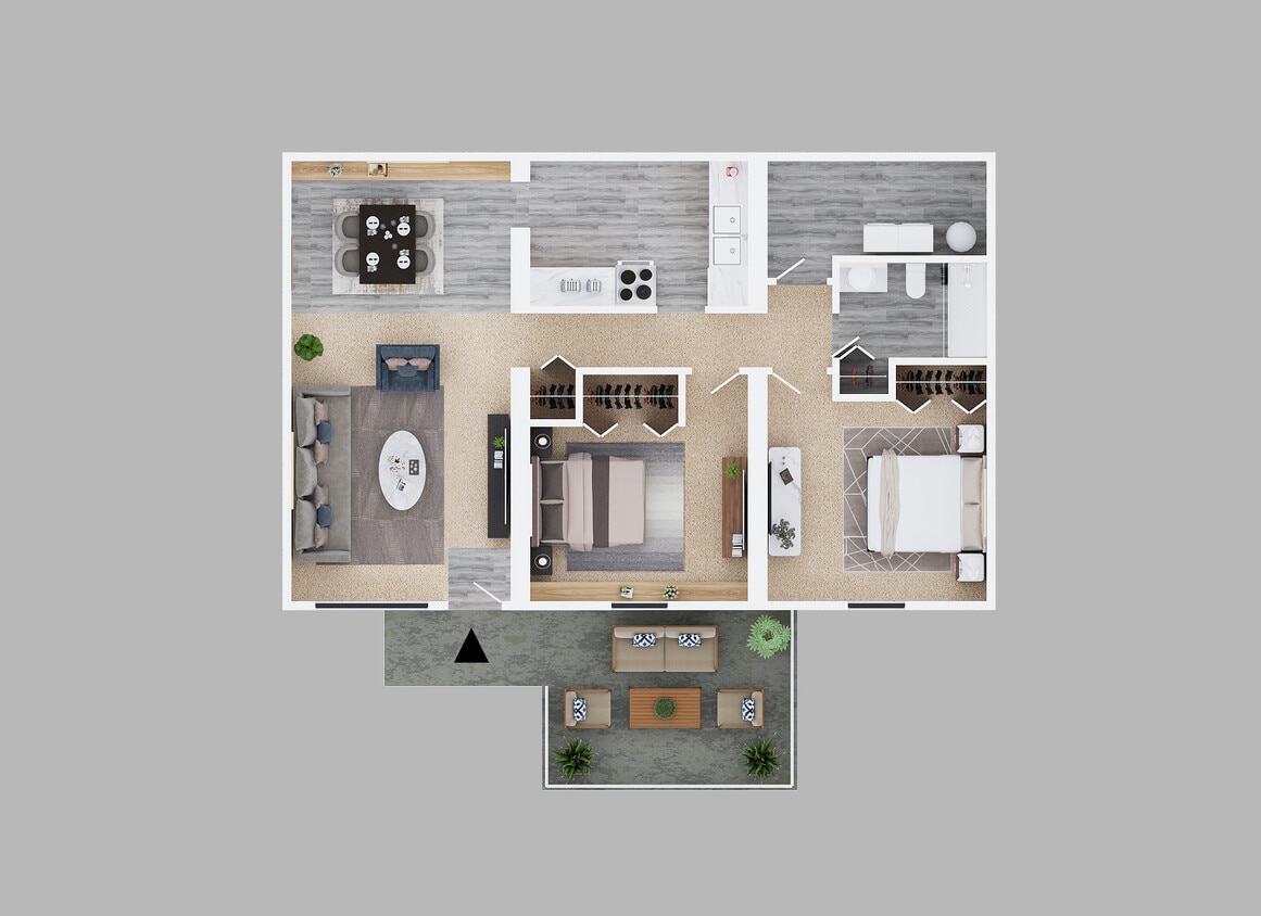 Floor Plan - Two Bed One Bath