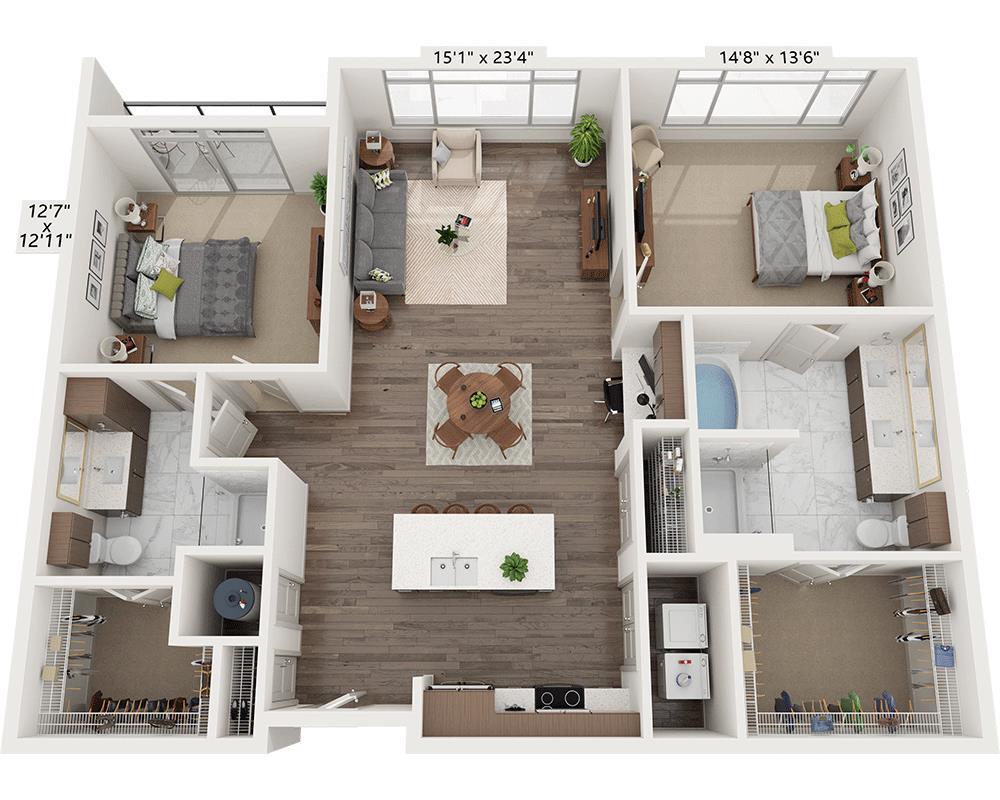 Floor Plan - Two Bedroom B2C