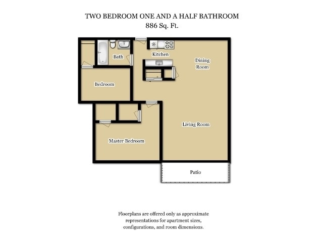 2 Bed/1.5 Bath-Plan A - 2 Bed 1.5 Bath Plan A