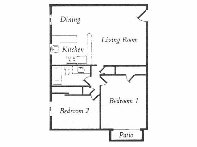 2BR/1BA - Plan 2