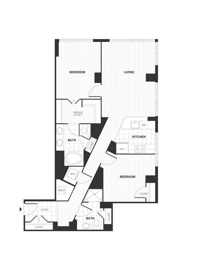 Floor Plan - 2 Bed/2 Bath