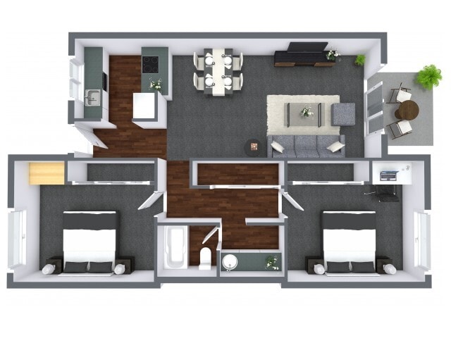 Floorplan - Two Bedroom - D Plan