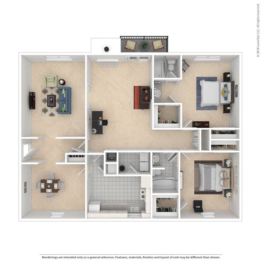 2 BD 2BTH - 1800 sq/ft (2x2) - 2x2