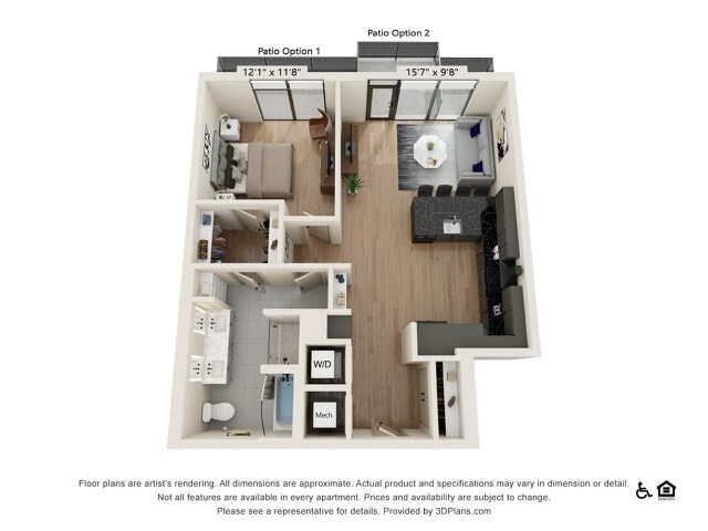 1 bed 1 bath | 920 sq ft - One Bedroom One Bath Penthouse (920 SF)