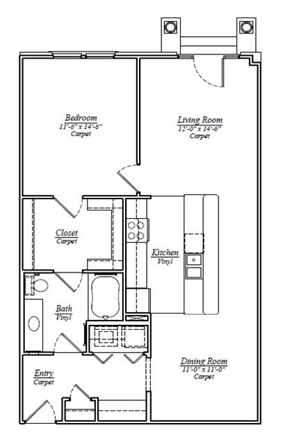Floor Plan - A9 One Bedroom