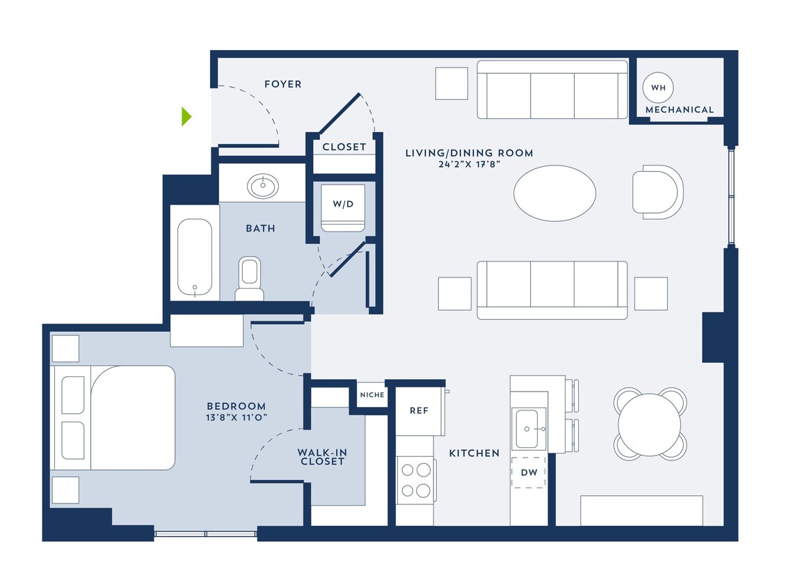 Floor Plan - 1 Bed/1 Bath-B3