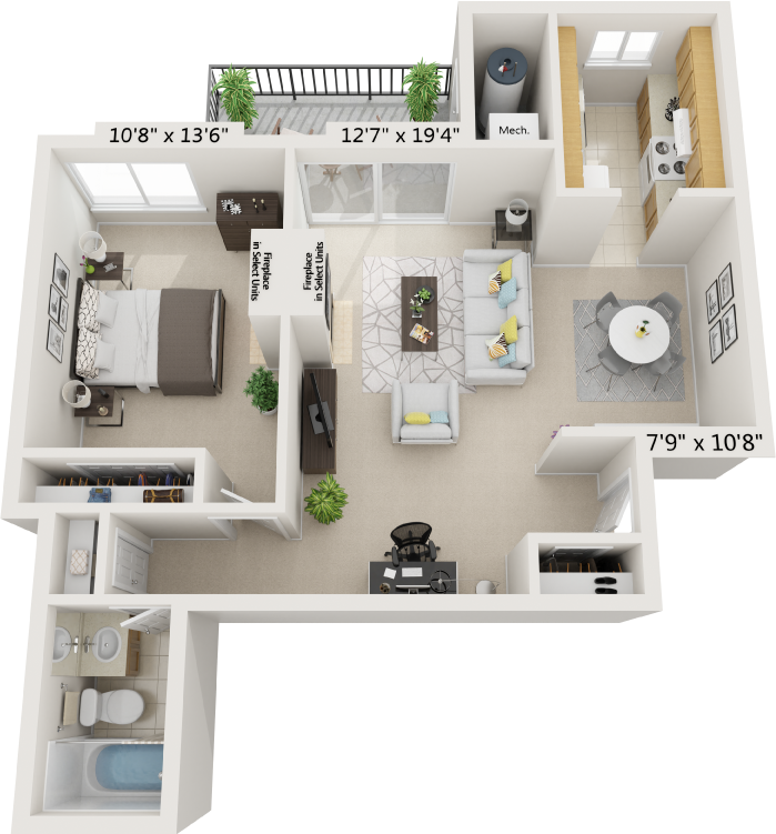 Floor Plan - 1BR | 1BA A