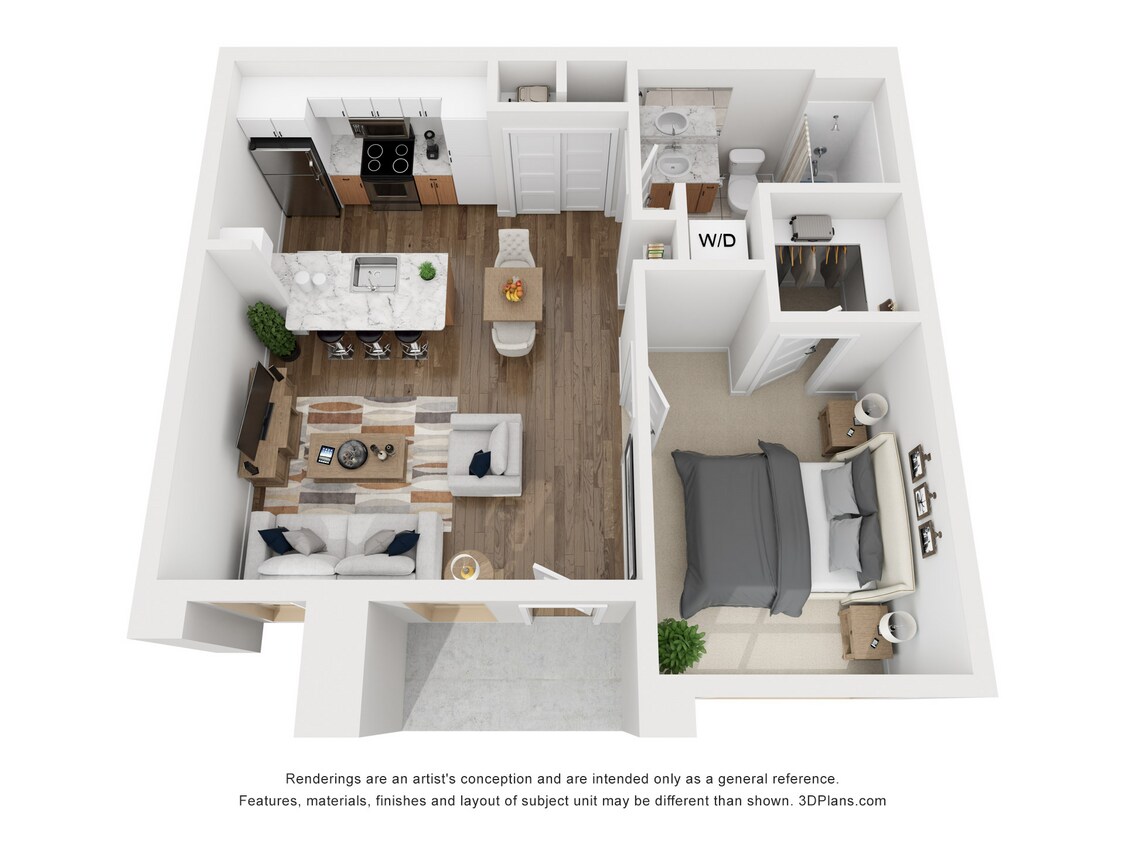Floor Plan - 1 Bedroom 1 Bath
