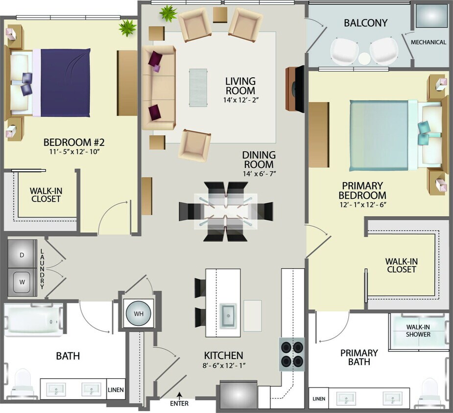 Floor Plan - Reserve C1 Furnished