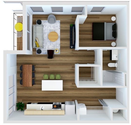 Floor Plan - One Bedroom/1 Bath-West