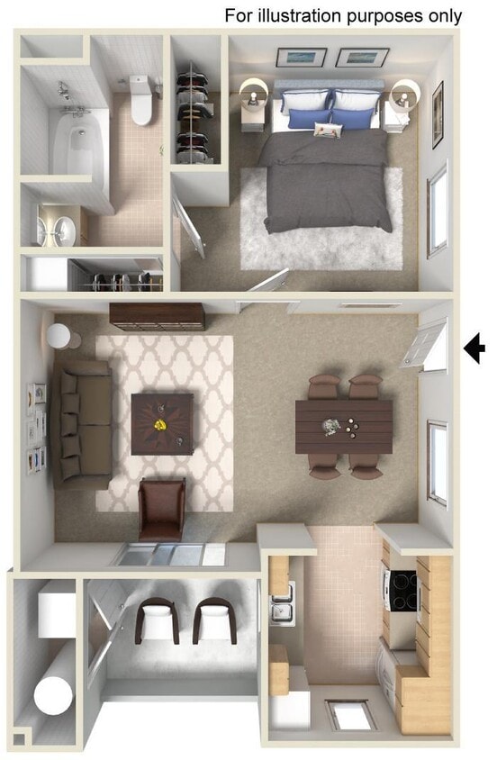 Floor Plan - 1 x 1 Renovated