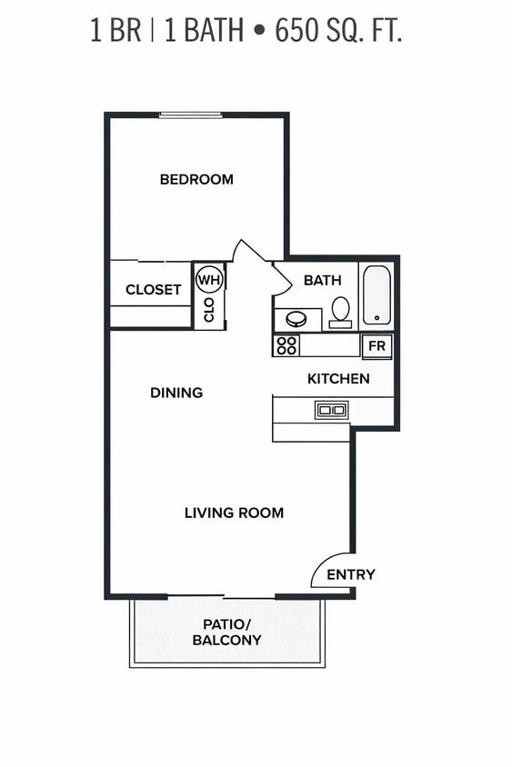 Floor Plan - 1 bedroom
