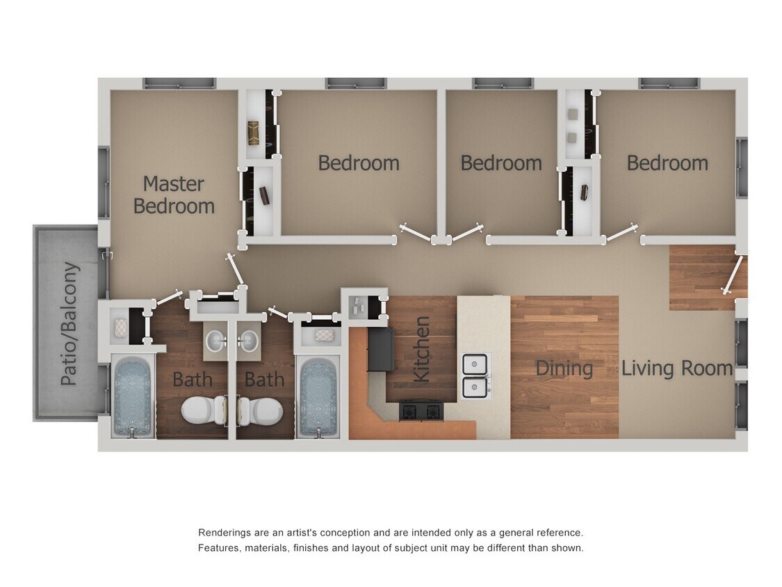 Floor Plan - 4 Bedroom 2 Bath