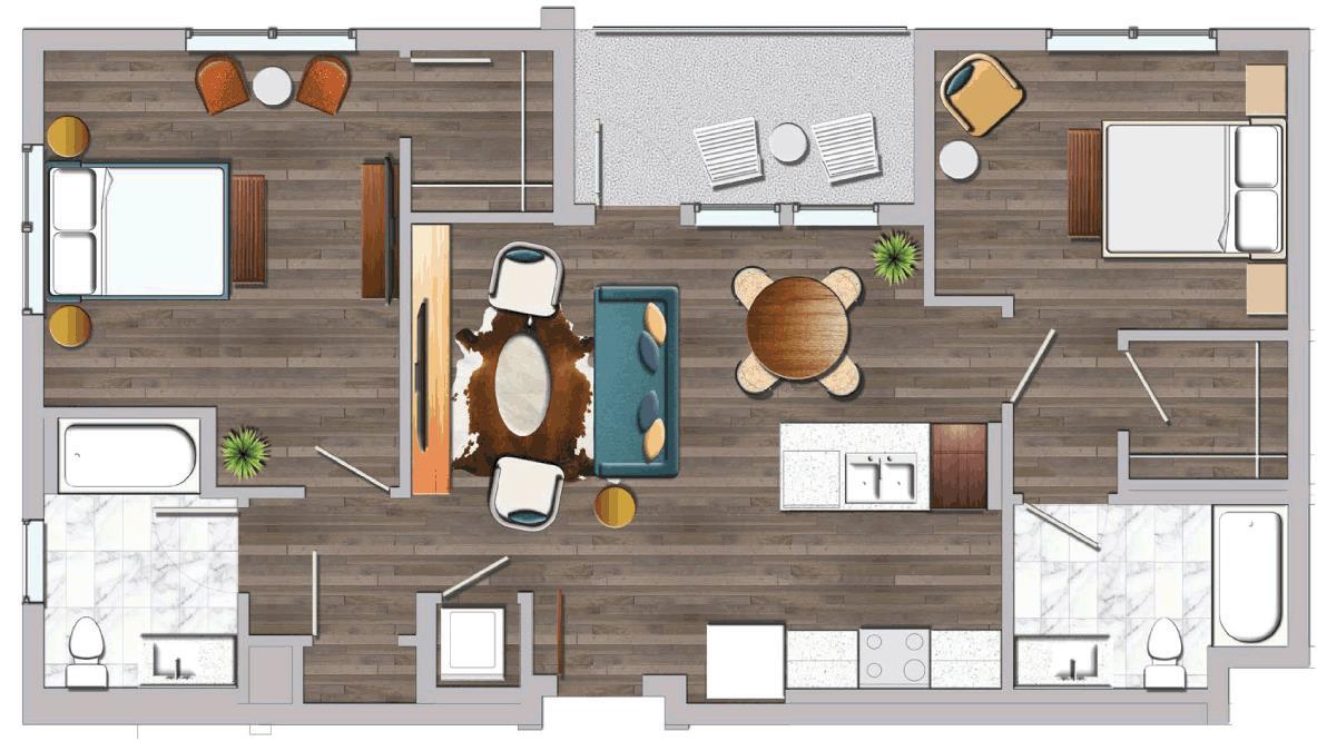 Floor Plan - 2 Bedrooms E