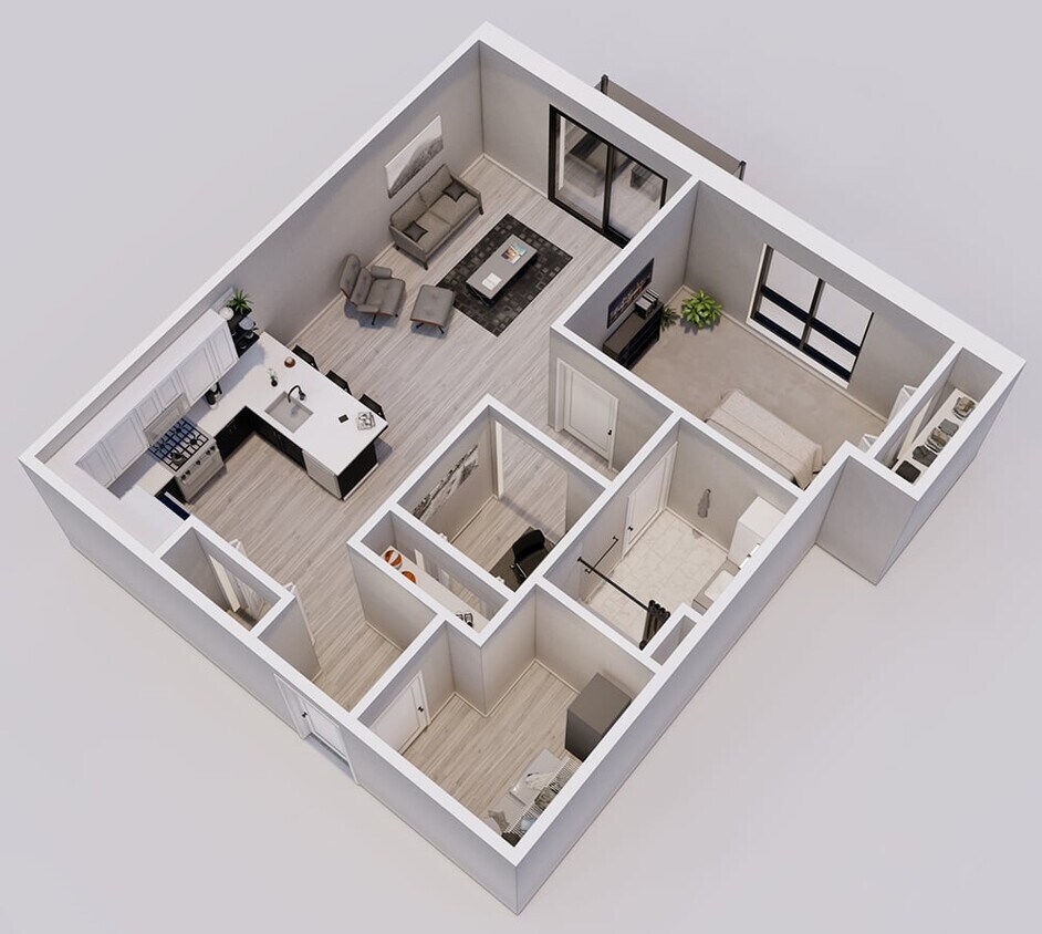 Floor Plan - Bloomerang Style H - 1 Bedroom + Den